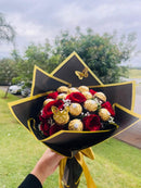 Bouquet Luxo Gold - Rosas & Ferrero Rocher Premium